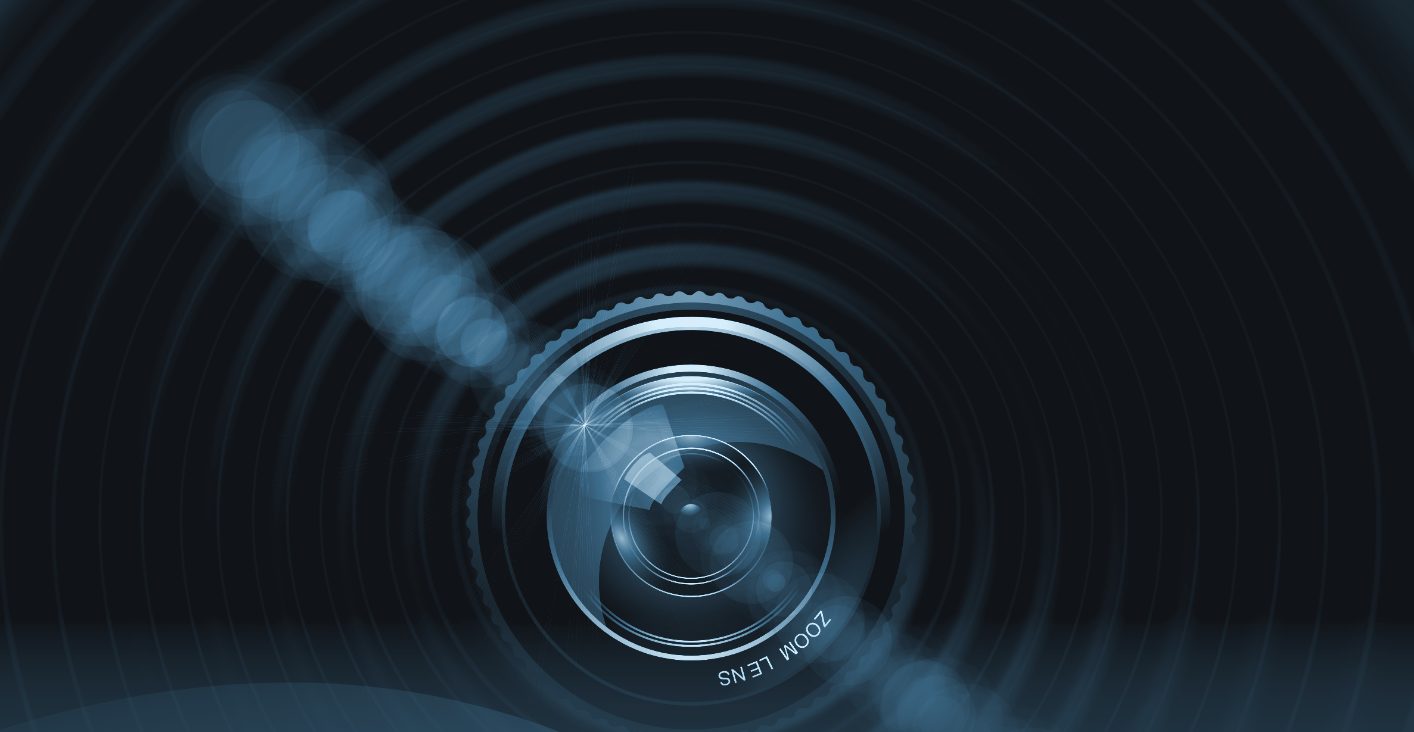 Close-up of a security camera lens